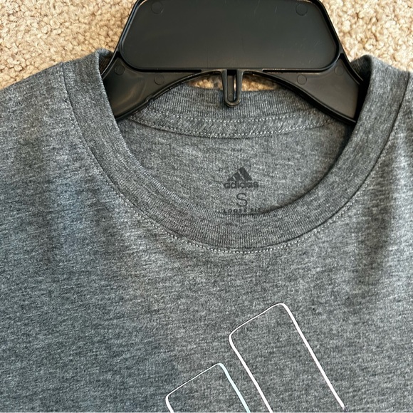 adidas Girl's Small 7/8 Heather Gray Long Sleeve Waist Crew Tee Big Kids NWT - Picture 6 of 12